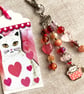Cat bag charm, gift for cat lover, cat in a cup charm