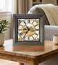Vintage Style Steam Thresher Harvest Scene Wooden Wall Clock -Handmade 8x8"