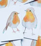 ROBIN WATERCOLOUR CHRISTMAS Card pack, A7 Card, Blank Inside, Mini Cards - Image 4