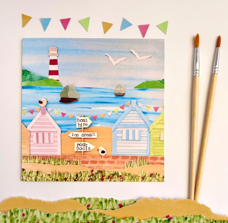 Rock Pools - printed greetings card