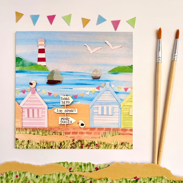 Rock Pools - printed greetings card