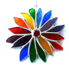 Rainbow Flower Stained Glass Suncatcher 082