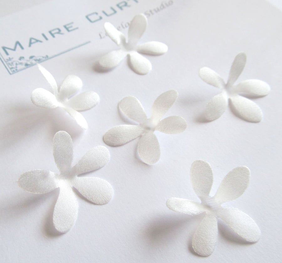 Silk satin flowers Jasmine, Fabric flowers, silk petals