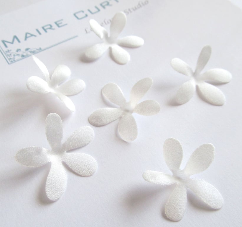Silk satin flowers Jasmine, Fabric flowers, silk petals