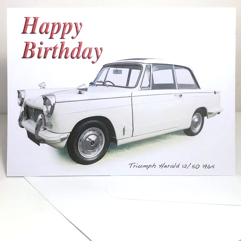 Triumph Herald 12-50 1964 - Birthday, Anniversary, Retirement or Plain Card