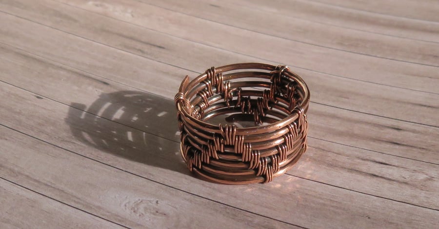 Mens Copper Wound Ring size V