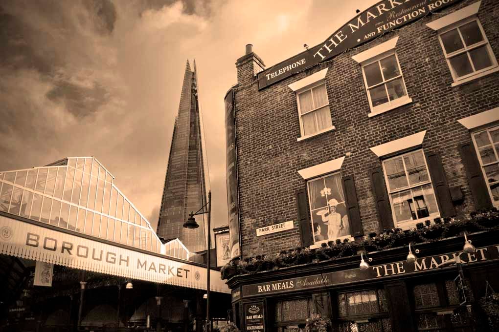 Borough Market The Shard London UK 18"x12" Print
