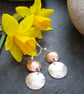 Disc earrings in sterling silver and copper