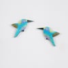 hummingbirds wall decoration, set of 2 flying miniature birds, tropical art