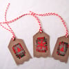 Christmas Tartan Gift Tags 3pk,Handmade Xmas MessageTags,