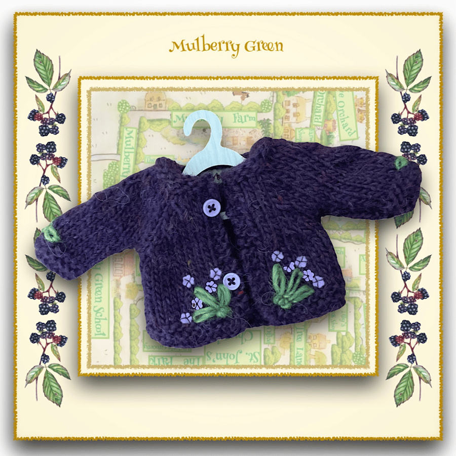 Purple Cardigan embroidered with Flowers