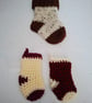 Miniature crocheted festive stocking - tweed colours - Image 2