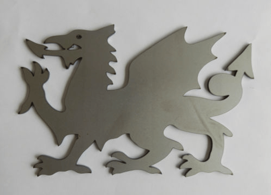Self Colour Steel Y Ddraig Goch Welsh Dragon Silhouette Fence Gate Weather Vane