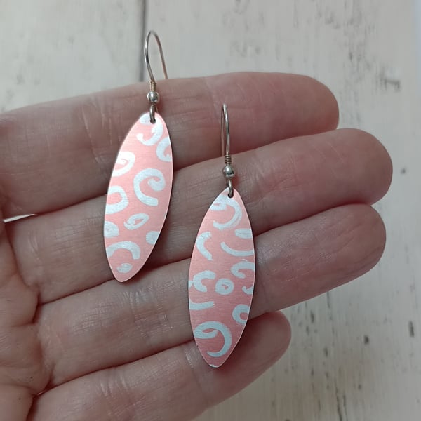 Peach coloured, Batik inspired Earrings