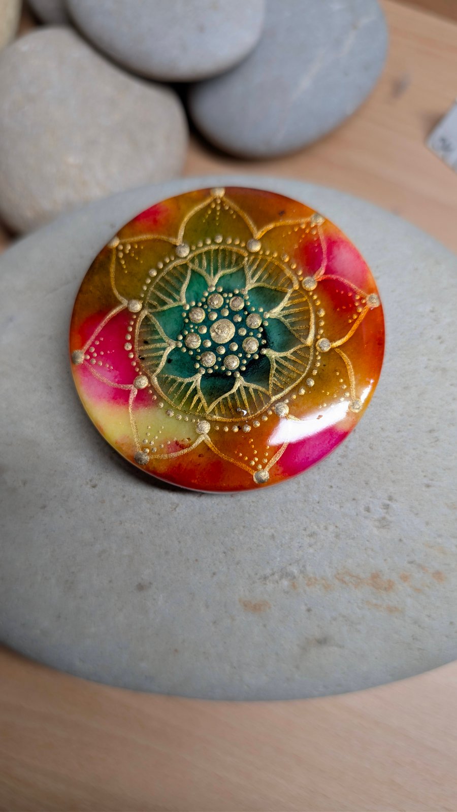 Hand painted stone weight