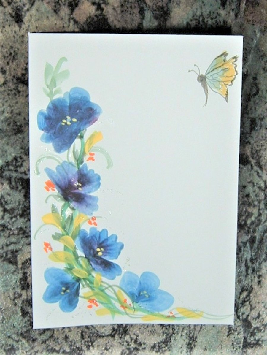 hand painted all occasion greetings card ( ref F 410)