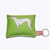  Whippet dog Handmade Mini Green Lavender Cushion Keyring - FREE P&P IN UK
