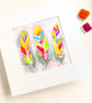 Bright Coloured FEATHERS an original Silk PAINTING - Image 4