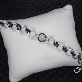 Black and silver bracelet