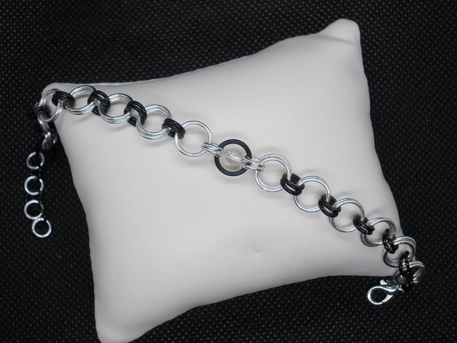 Black and silver bracelet