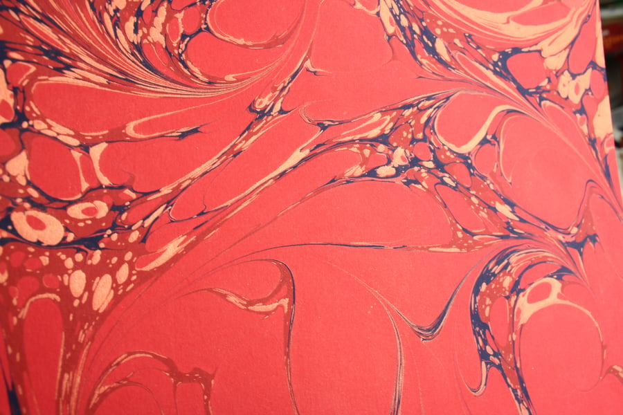 A4 Marbled card sheet for card making and die cutting red blue copper