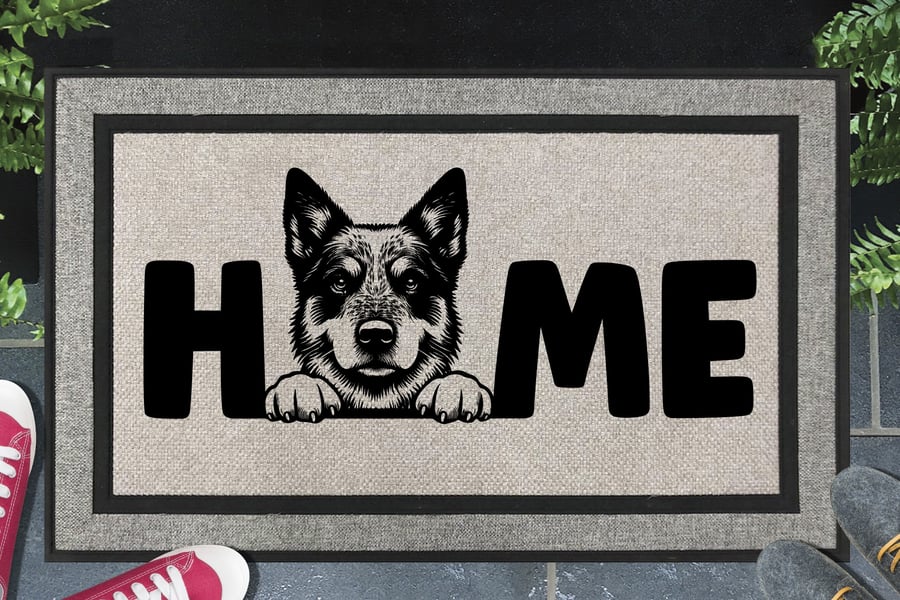 Australian Cattle Dog Home Door Mat No.3 - All Weather Welcome Mat - 45x70cm 