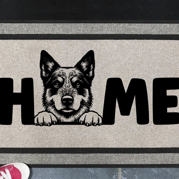 Australian Cattle Dog Home Door Mat No.3 - All Weather Welcome Mat - 45x70cm 