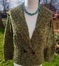 Hand knitted basket weave stitch cardigan jacket - Image 5
