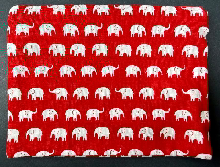 Medium zipped pouch with colourful owls on light blue