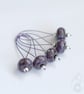 Lampwork Stitch Markers - Dark Purple Orchid - Image 5