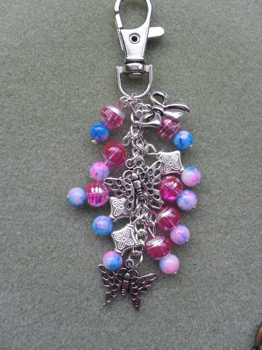 Silver Butterfly Bag Charm