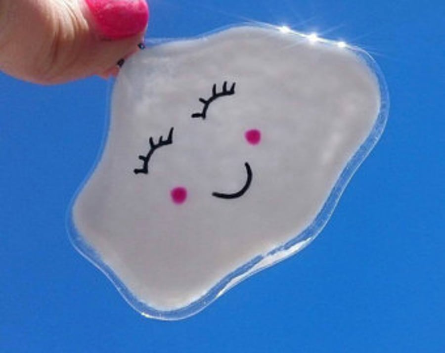 Fused Glass Hanging Cloud