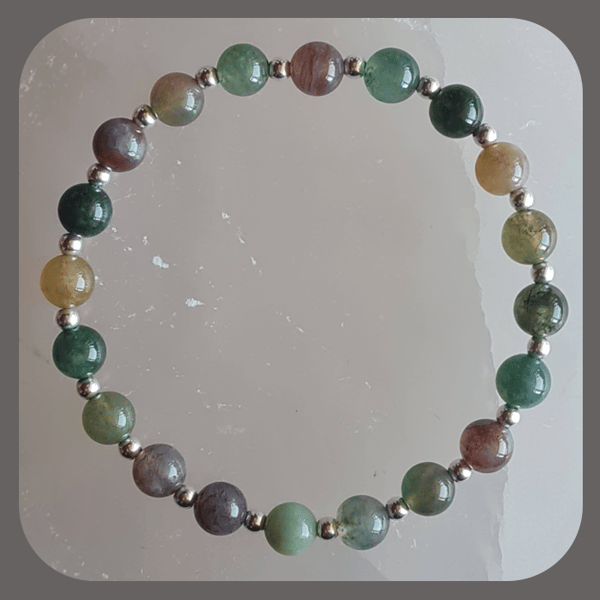 Indian Agate and sterling silver bracelet