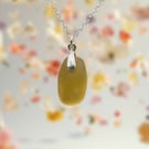 Seaglass necklace, honey yellow colourBeautiful smooth piece of seaglass. St 