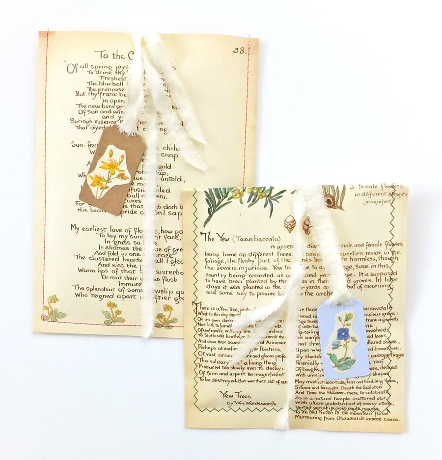 Sewn Paper Gift Bags, Favour Bags, Gift Tags, Fabric Ribbon, Gift Wrapping Set, 