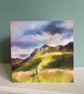 Landscape greeting card - Lake district card, the Langdales, hills card  - Image 1