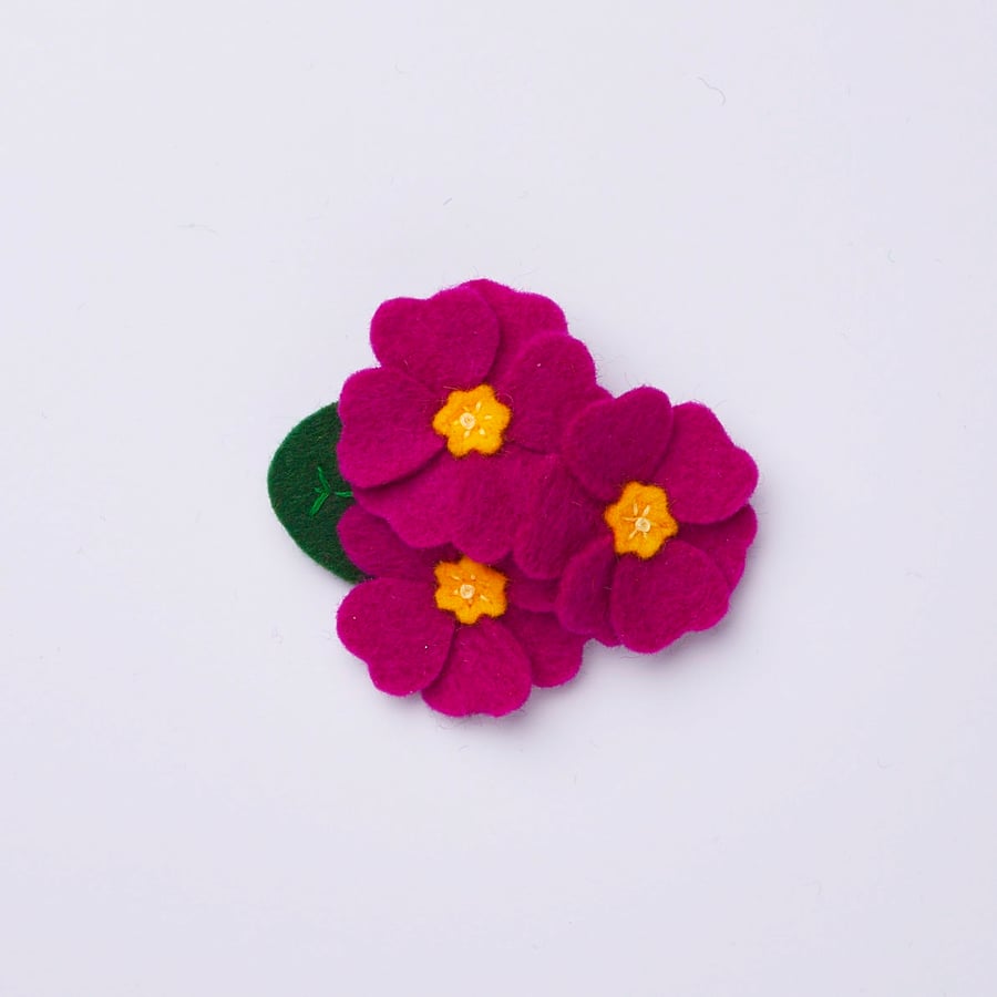 purple primrose brooch pin