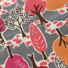 1m Japanese Cotton Trees Fabric - Pink, Orange, Grey, 