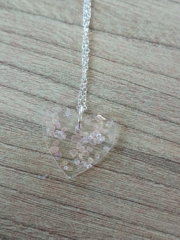 Handmade necklace unique pretty gift rose quartz 