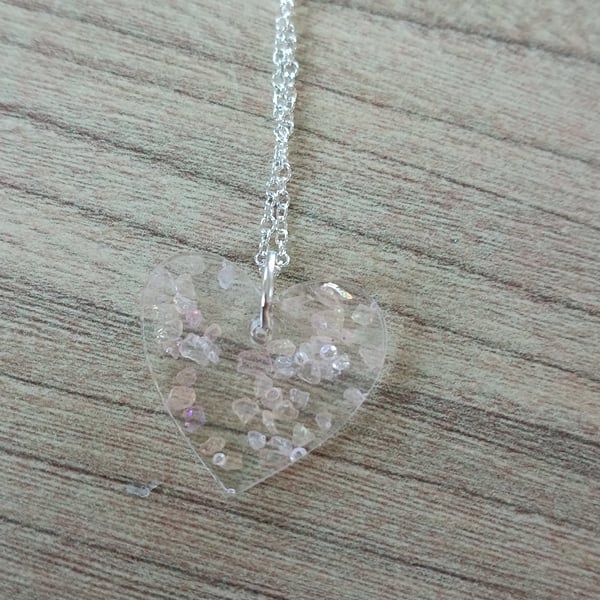 Handmade necklace unique pretty gift rose quartz 
