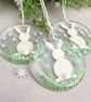 Easter Bunny - glass decoration