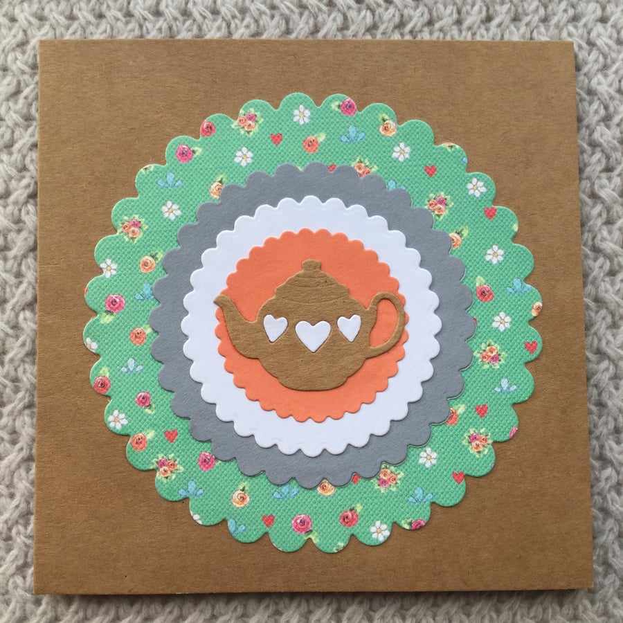 Sale - Tea pot greeting card 