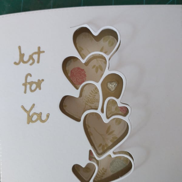 Just for you hearts birthday card 