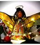 Large: Yellow Tin Angel Christmas tree topper - Image 2