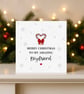Love Christmas Card For Boyfriend, Festive Candy Cane Handmade Card - Image 1