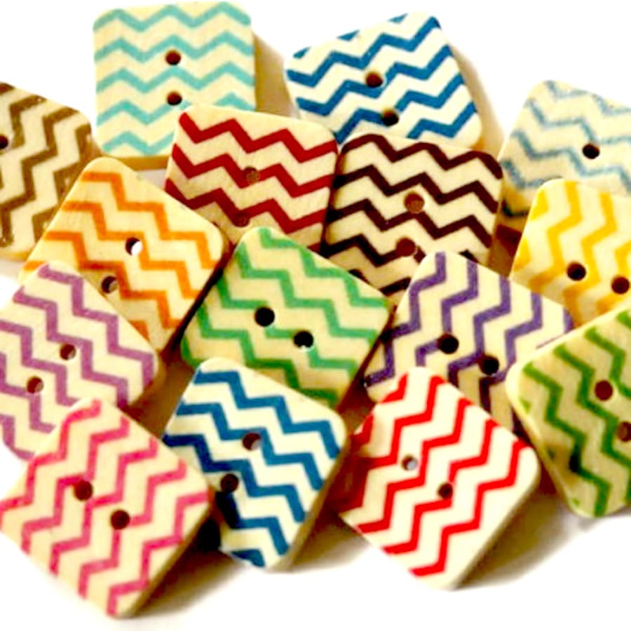 15 Square Chevron Buttons 