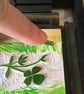 Good Luck Four Leaf Clover - Linocut Card - Image 4