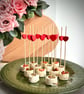 Red heart dinner party appetiser skewer for dinner date cocktail fruit pick - Image 1