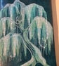 Embroidered Willow Tree Crossbody Bag – Dark Teal Vinyl - Image 2