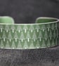 Geometric tree pattern cuff bracelet khaki green
